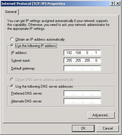 XP ICS Internal NIC TCP/IP Setup